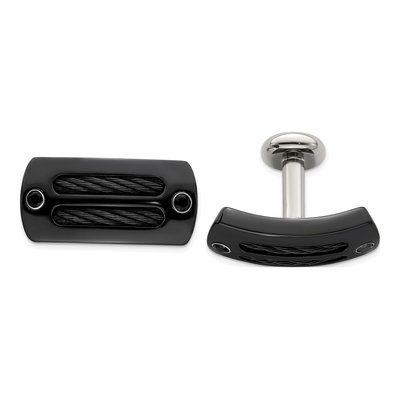 Black Titanium & Silver Cufflinks