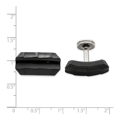 Black Titanium Faceted Cufflinks – view 3