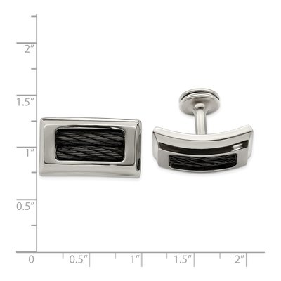 Titanium Black Cable Cufflinks – view 3