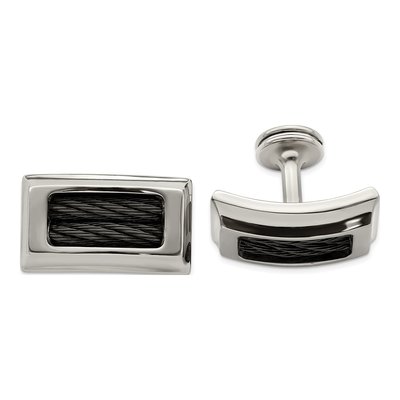 Titanium Black Cable Cufflinks