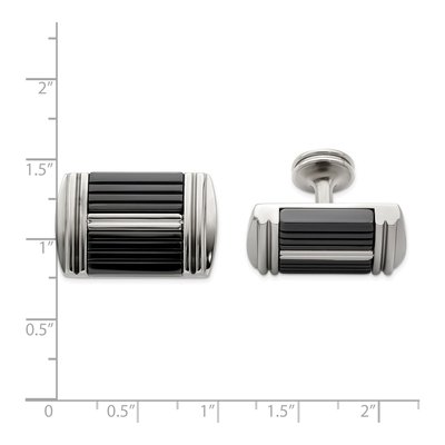 Black Titanium Cufflinks for Men – view 3