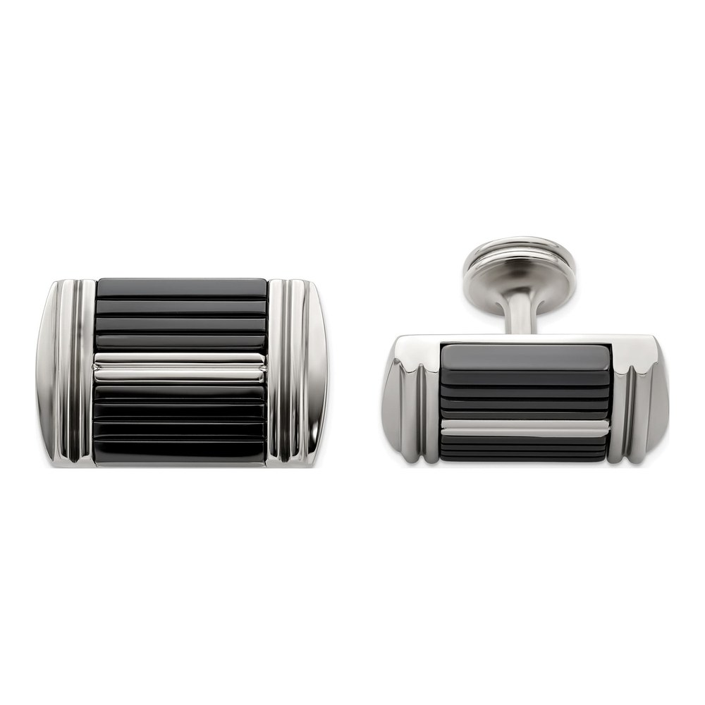 Edward Mirell Black Titanium Cufflinks for Men