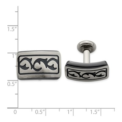 Black Titanium Brushed Cufflinks – view 3
