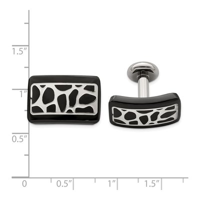 Black Titanium & Silver Cufflinks – view 3