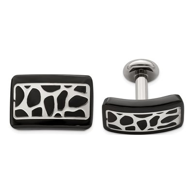 Black Titanium & Silver Cufflinks