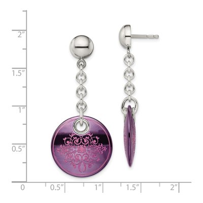Titanium & Sterling Silver Black Circle Dangle Earrings – view 7
