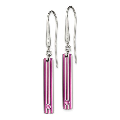 Titanium Pink Sapphire Dangle Earrings – view 3