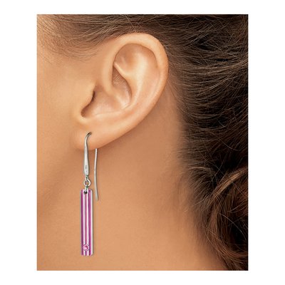 Titanium Pink Sapphire Dangle Earrings – view 5