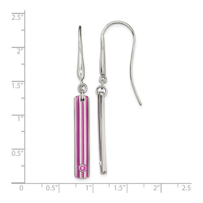 Titanium Pink Sapphire Dangle Earrings – view 7