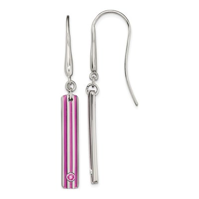 Titanium Pink Sapphire Dangle Earrings