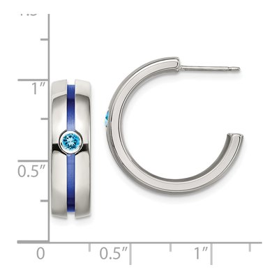 Titanium Sky Blue Topaz Hoop Earrings – view 8