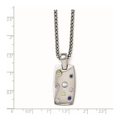 Titanium & Sterling Silver Sapphire Pendant Necklace – view 3