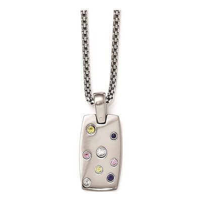 Titanium & Sterling Silver Sapphire Pendant Necklace