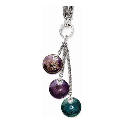 Titanium & Sterling Silver Black Necklace