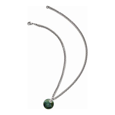 Titanium & Sterling Silver Black Ti Teal Anodized Pendant Necklace – view 2