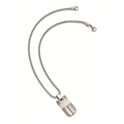 Titanium Hammered Pendant Necklace – view 2