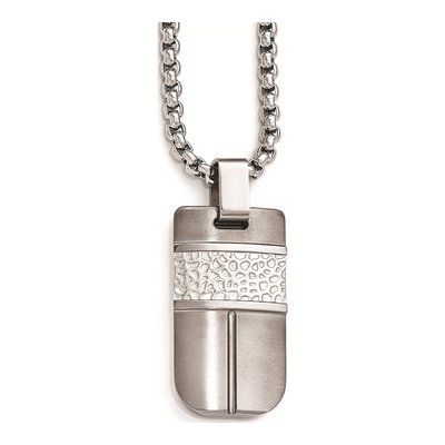 Titanium Hammered Pendant Necklace