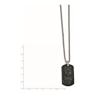 Edward Mirell Black Titanium & Silver Dog Tag Necklace – view 4
