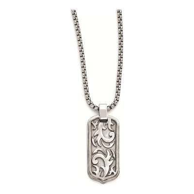 Titanium Dog Tag Pendant Necklace