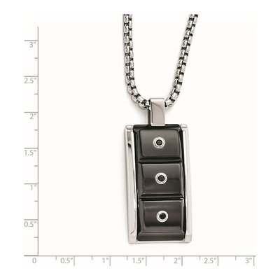 Titanium & Sterling Silver Black Spinel Pendant Necklace – view 4