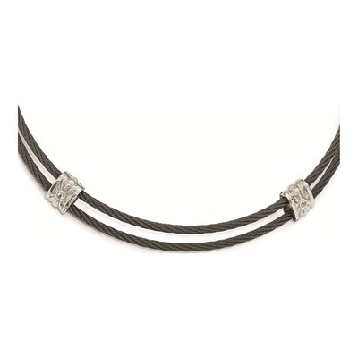 Titanium & Sterling Silver Cable Necklace