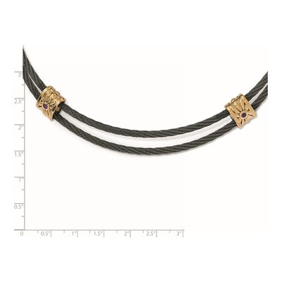Titanium Amethyst Bronze Necklace – view 5