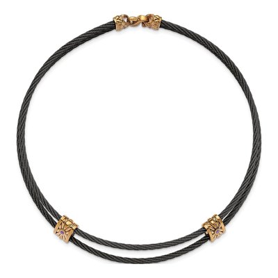 Titanium Amethyst Bronze Necklace – view 6