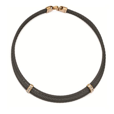Titanium Sapphire Cable Necklace – view 2