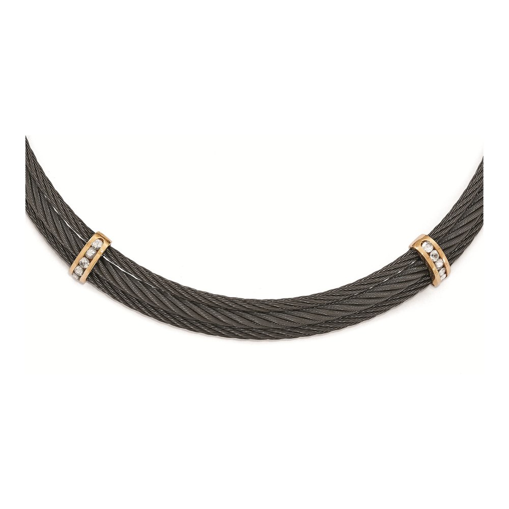 Titanium Sapphire Cable Necklace