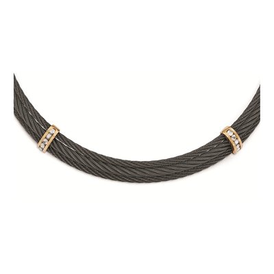 Titanium Sapphire Cable Necklace