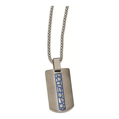 Titanium Blue Anodized Pendant Necklace