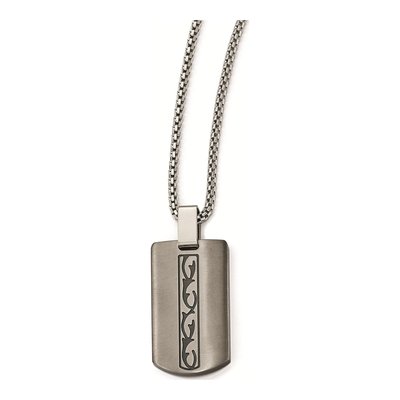 Titanium Black Ti Pendant Necklace