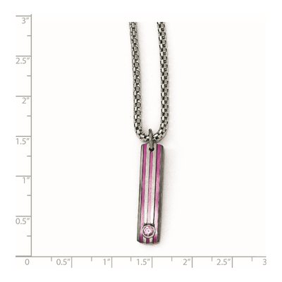 Titanium Pink Sapphire Pendant Necklace – view 3