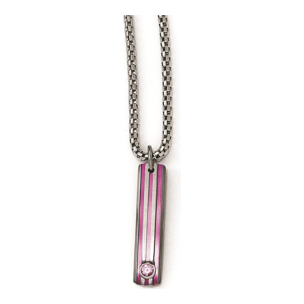 Titanium Pink Sapphire Pendant Necklace