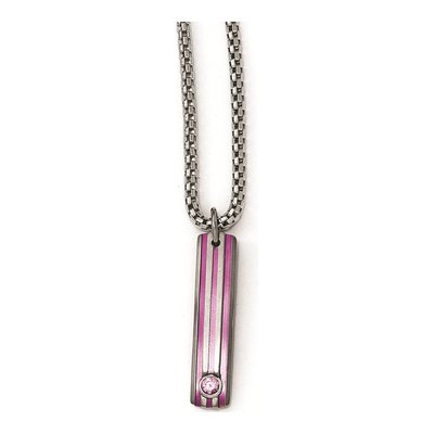 Titanium Pink Sapphire Pendant Necklace