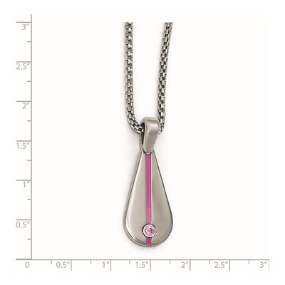 Titanium Pink Sapphire Pendant Necklace – view 3