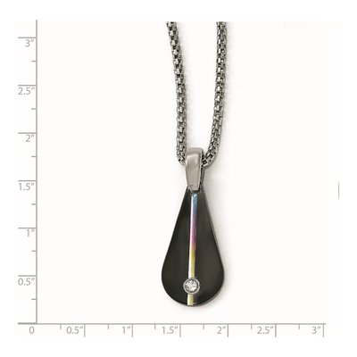 Titanium Black Sapphire Pendant Necklace – view 3