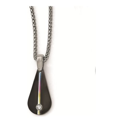 Titanium Black Sapphire Pendant Necklace