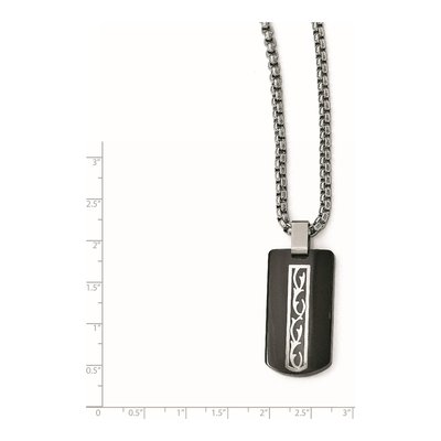 Titanium & Sterling Silver Black Thorn Pendant Necklace – view 3