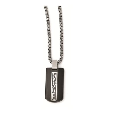 Titanium & Sterling Silver Black Thorn Pendant Necklace