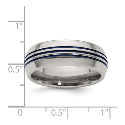 Titanium 8mm Blue Anodized Wedding Band – view 7