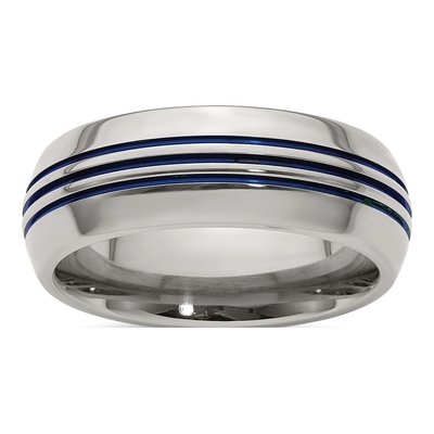 Titanium 8mm Blue Anodized Wedding Band