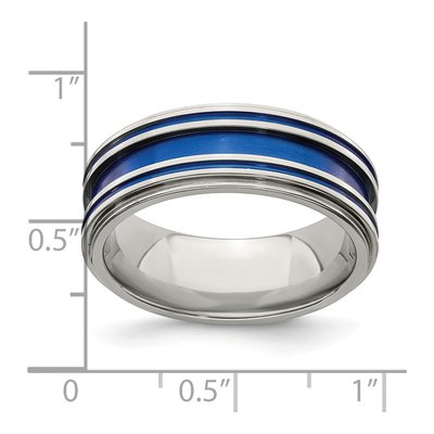 Titanium 8mm Blue Anodized Wedding Band – view 6