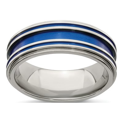 Titanium 8mm Blue Anodized Wedding Band