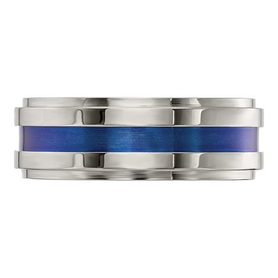 Titanium 8mm Gray Blue Anodized Comfort-Fit Band – view 4