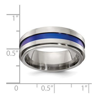 Titanium 8mm Gray Blue Anodized Comfort-Fit Band – view 6