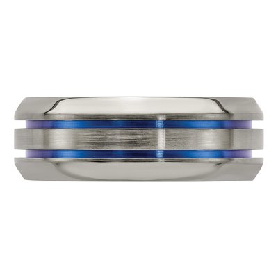 Titanium 8mm Beveled Wedding Band – view 3