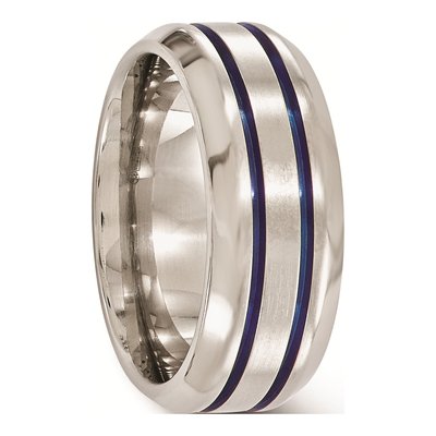 Titanium 8mm Beveled Wedding Band – view 5