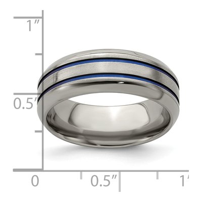 Titanium 8mm Beveled Wedding Band – view 7