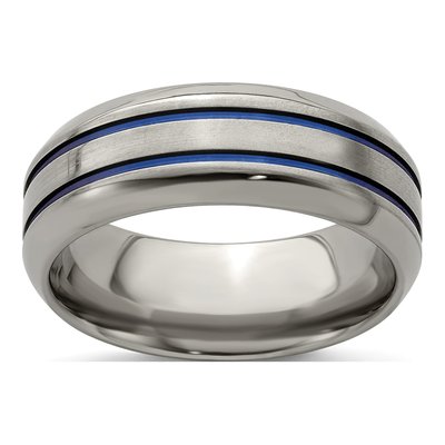 Titanium 8mm Beveled Wedding Band